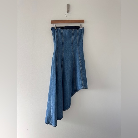REFORMATION Malina Denim Strapless Dress 4 - Picture 6 of 8